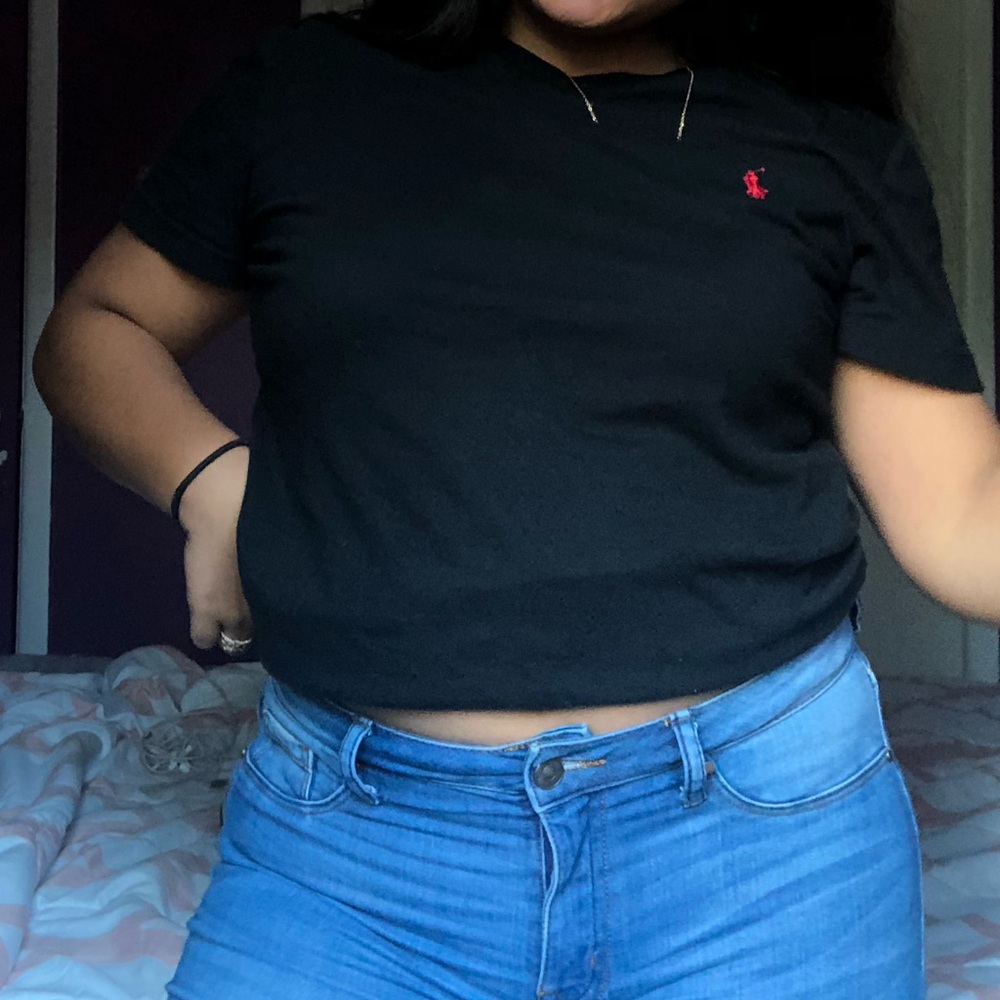 Black polo shirt!